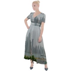 P1020023 Button Up Short Sleeve Maxi Dress by 45678