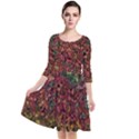 Stylish Fall Colors Camouflage Quarter Sleeve Waist Band Dress View1