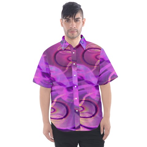 Infinity Painting Purple Men s Short Sleeve Shirt by DinkovaArt