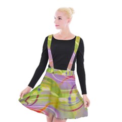 Infinity Painting Green Suspender Skater Skirt by DinkovaArt