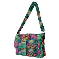 Watercolor Monarch Butterflies Full Print Messenger Bag (m) by SpinnyChairDesigns