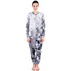 Black And White Abstract Mosaic Pattern Onepiece Jumpsuit (ladies)  by SpinnyChairDesigns