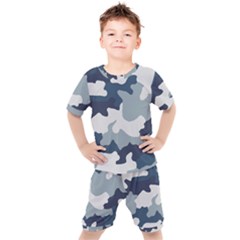 Camo Blue Kids  Tee And Shorts Set by MooMoosMumma