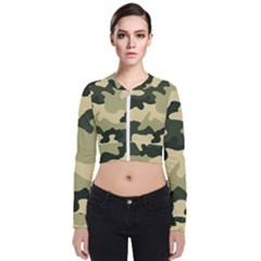 Camo Green Long Sleeve Zip Up Bomber Jacket by MooMoosMumma