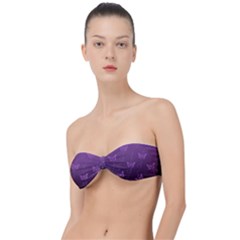 Purple Butterflies Pattern Classic Bandeau Bikini Top  by SpinnyChairDesigns