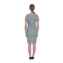 Grey Diamond Plate Metal Texture Classic Short Sleeve Midi Dress View2