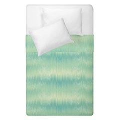 Light Green Turquoise Ikat Pattern Duvet Cover Double Side (single Size) by SpinnyChairDesigns