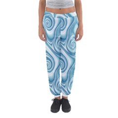 Abstract Blue White Spirals Swirls Women s Jogger Sweatpants by SpinnyChairDesigns