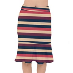 Seventies Stripes Short Mermaid Skirt by tmsartbazaar