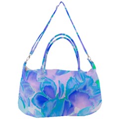 Ciclamen Flowers Blue Removal Strap Handbag by DinkovaArt