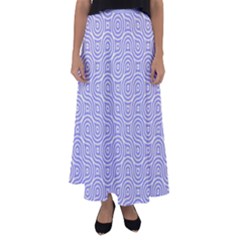 Royal Purple Grey And White Truchet Pattern Flared Maxi Skirt by SpinnyChairDesigns