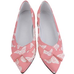 Pink And White Butterflies Women s Bow Heels by SpinnyChairDesigns