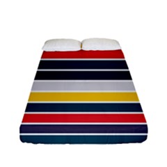 Horizontal Colored Stripes Fitted Sheet (full/ Double Size) by tmsartbazaar