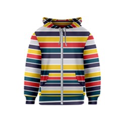 Horizontal Colored Stripes Kids  Zipper Hoodie by tmsartbazaar