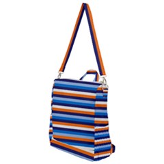 Ocean Blue Stripes Crossbody Backpack by tmsartbazaar