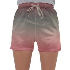 Tea Rose And Sage Gradient Ombre Colors Sleepwear Shorts by SpinnyChairDesigns