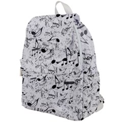 Black And White Music Notes Top Flap Backpack by SpinnyChairDesigns