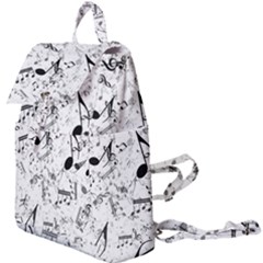 Black And White Music Notes Buckle Everyday Backpack by SpinnyChairDesigns