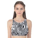 Zebra Print Stripes Tank Bikini Top View1