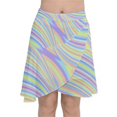 Pastel Color Stripes  Chiffon Wrap Front Skirt by SpinnyChairDesigns