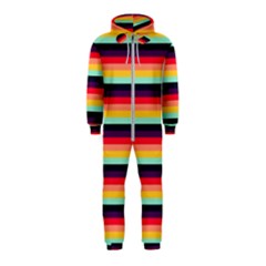 Contrast Rainbow Stripes Hooded Jumpsuit (kids) by tmsartbazaar