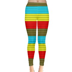 Multicolor With Black Lines Leggings  by tmsartbazaar