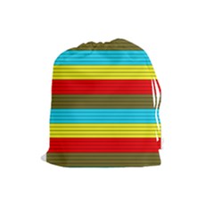 Multicolor With Black Lines Drawstring Pouch (large) by tmsartbazaar