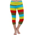 Multicolor With Black Lines Capri Yoga Leggings View1