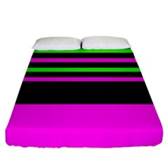 Disco Stripes Fitted Sheet (california King Size) by tmsartbazaar