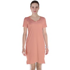 True Peach Color Short Sleeve Nightdress by SpinnyChairDesigns