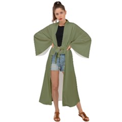 Sage Green Color Maxi Kimono by SpinnyChairDesigns