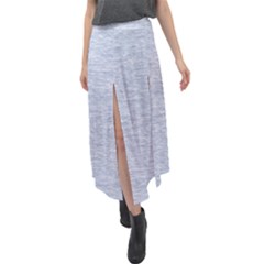 Fade Pale Blue Texture Velour Split Maxi Skirt by SpinnyChairDesigns