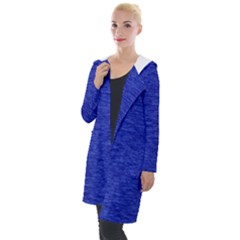 Cobalt Blue Color Texture Hooded Pocket Cardigan by SpinnyChairDesigns