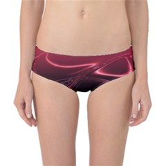 Crimson Red Black Swirl Classic Bikini Bottoms by SpinnyChairDesigns