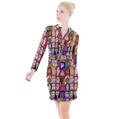 432sisters Button Long Sleeve Dress by Kritter