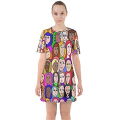 432sisters Sixties Short Sleeve Mini Dress by Kritter