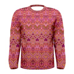 Boho Pink Pattern Men s Long Sleeve Tee by SpinnyChairDesigns