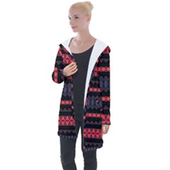 Boho Orange Black Longline Hooded Cardigan by SpinnyChairDesigns