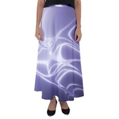 Violet Glowing Swirls Flared Maxi Skirt by SpinnyChairDesigns