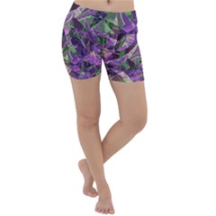 Boho Violet Mosaic Lightweight Velour Yoga Shorts by SpinnyChairDesigns