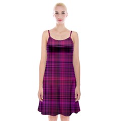 Fuchsia Madras Plaid Spaghetti Strap Velvet Dress by SpinnyChairDesigns