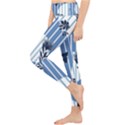 Stripes Blue White Lightweight Velour Classic Yoga Leggings View3