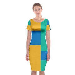 Squares  Classic Short Sleeve Midi Dress by Sobalvarro