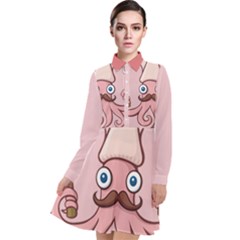 Squid Chef Cartoon Long Sleeve Chiffon Shirt Dress by sifis