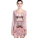 Squid Chef Cartoon Long Sleeve Velvet Bodycon Dress View1