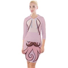 Squid Chef Cartoon Quarter Sleeve Hood Bodycon Dress by sifis