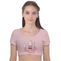 Squid Chef Cartoon Velvet Short Sleeve Crop Top  View1