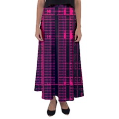 Pink Black Punk Plaid Flared Maxi Skirt by SpinnyChairDesigns