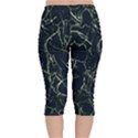 Neon Silhouette Leaves Print Pattern Velvet Capri Leggings  View2