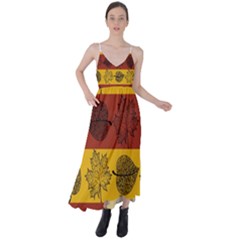 Autumn Leaves Colorful Nature Tie Back Maxi Dress by Mariart